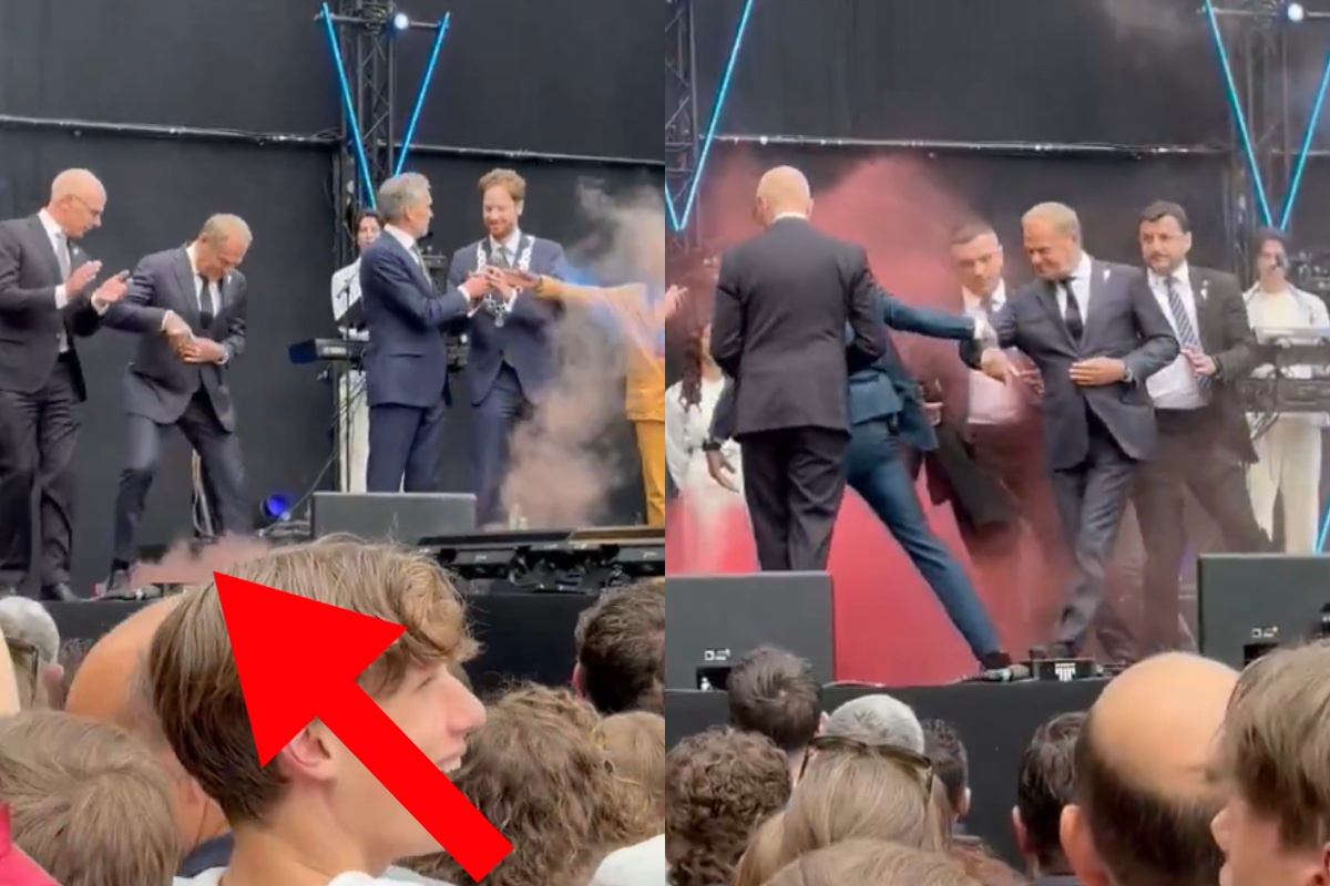 Racą w Tuska. Incydent podczas uroczystości w Holandii [VIDEO]