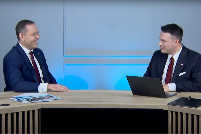 Karol Nawrocki w rozmowie ze Sławomirem Mentzenem. Foto: print screen YT