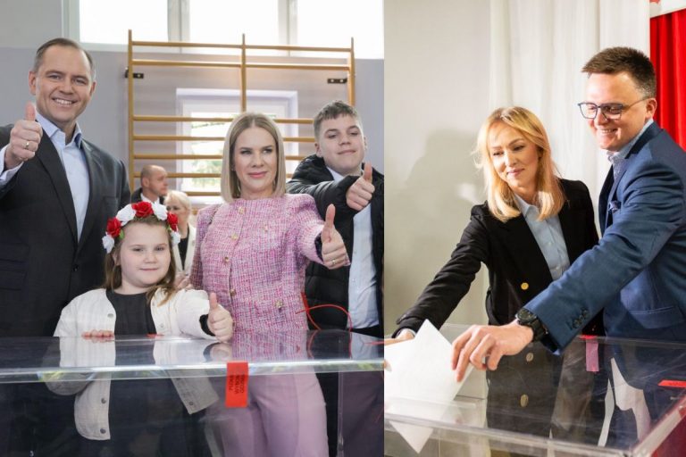 Karol Nawrocki z rodziną oraz Szymon Hołownia z żoną oddali głos w wyborach prezydenckich.