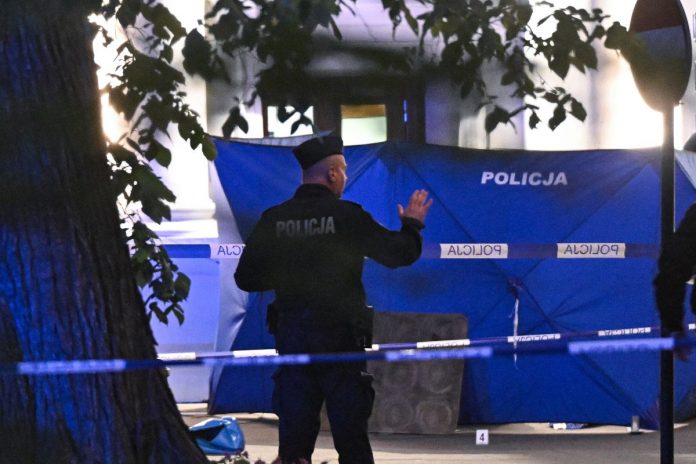 Miejsce zabójstwa na Uniwersytecie Warszawskim.