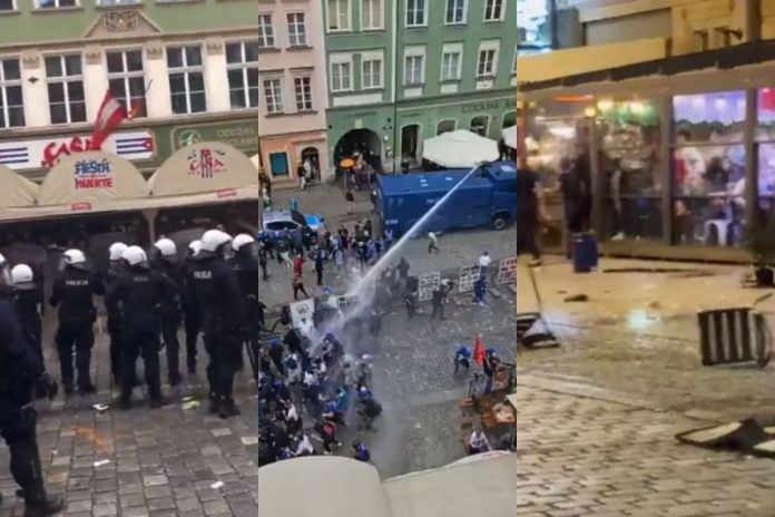Starcie kibiców z policją we Wrocławiu.