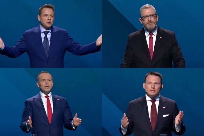 Rafał Trzaskowski, Grzegorz Braun, Karol Nawrocki oraz Sławomir Mentzen