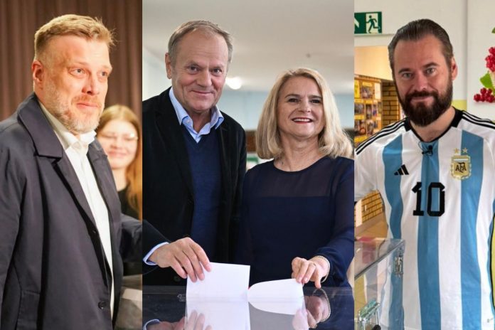 Adrian Zandberg, Donald Tusk z żoną oraz Krzysztof Stanowski.
