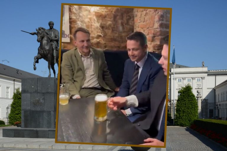 Pałac prezydencki w Warszawie oraz Radosław Sikorski i Rafał Trzaskowski na piwie ze Sławomirem Mentzenem.