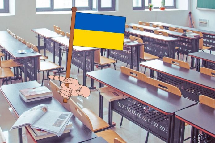 Szkoła klasa ukraińska flaga Ukraina