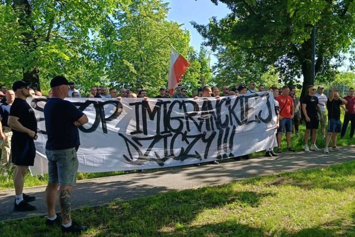 Protest przeciwko imigracji w Toruniu.