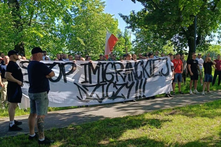 Protest przeciwko imigracji w Toruniu.