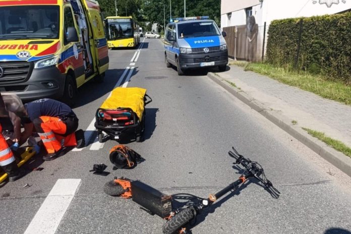 hulajnowa elektryczna wypadek knurow