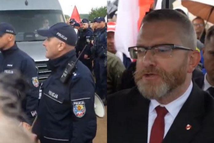 Grzegorz Braun próbował zablokować wyjazd rabina Michaela Schudricha z Jedwabnego.