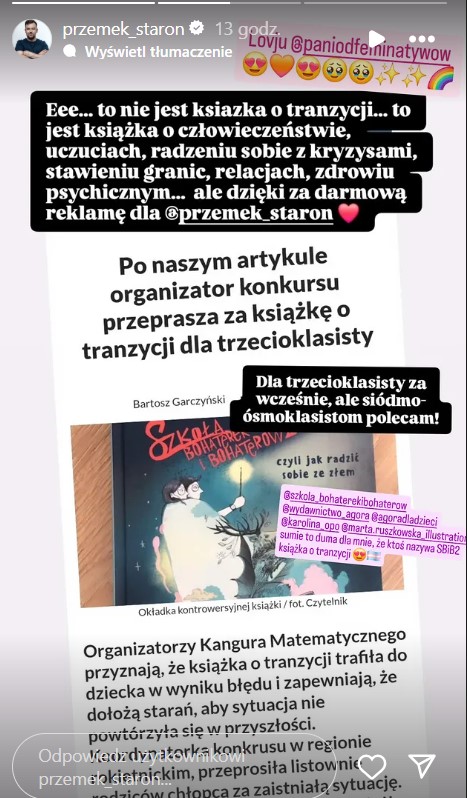 Instagram Przemysława Staronia