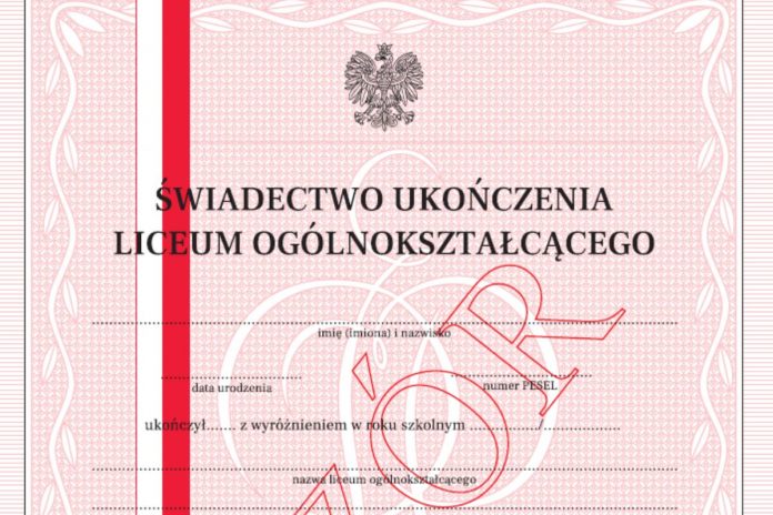 swiadectwo szkolne wzor
