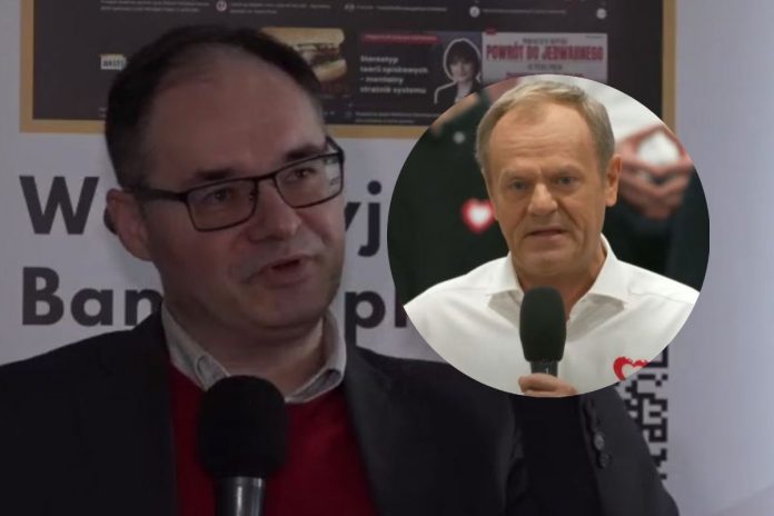 Prof. Adam Wielomski oraz Donald Tusk.