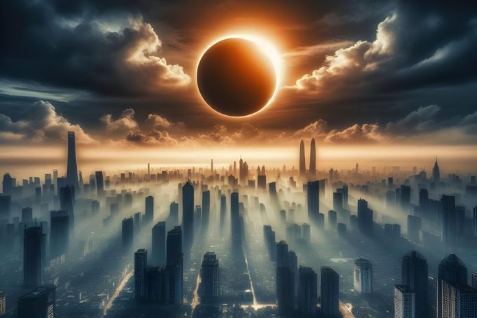 Zaćmienie Słońca. Obrazek ilustracyjny, wygenerowany przez sztuczną inteligencję. Źródło: pixabay