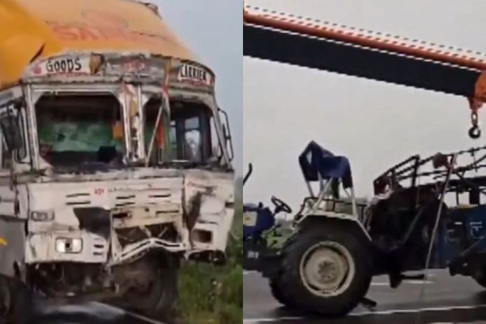 Zdarzenie ciężarówki z traktorem ciągnącym przyczepę z pielgrzymami w Indiach.