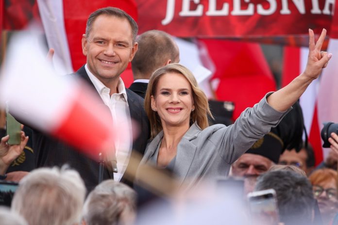 Marta i Karol Nawroccy podczas kampanii prezydenckiej. Foto: PAP
