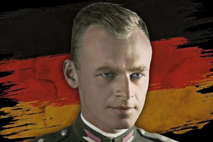Witold Pilecki, niemiecka flaga
