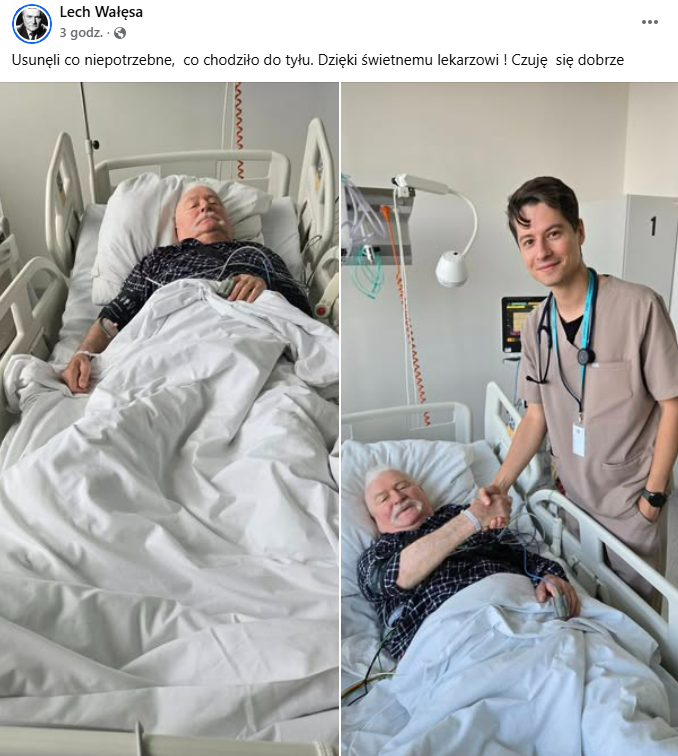 Lech Wałęsa w szpitalu.