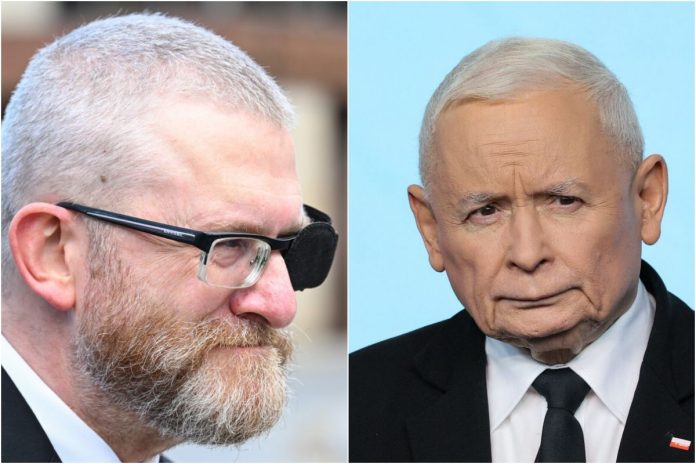 Grzegorz Braun i Jarosław Kaczyński.