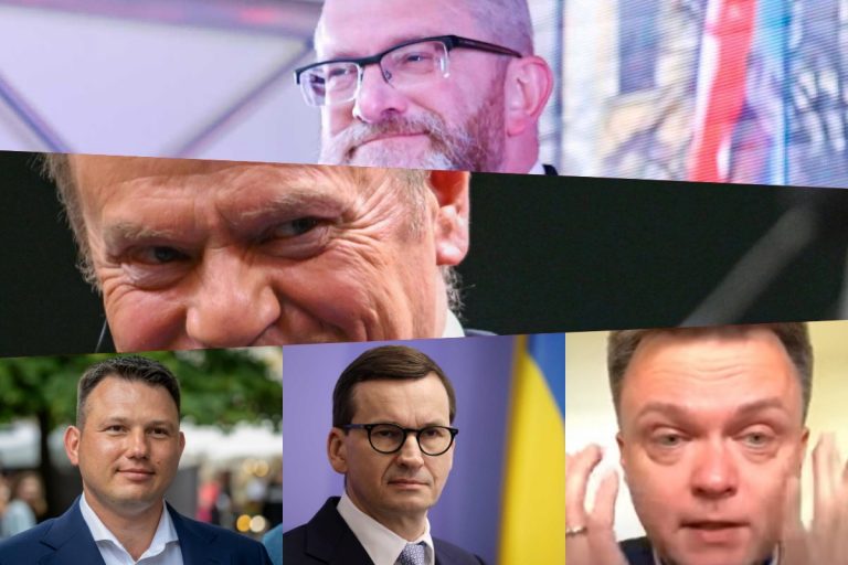 grzegorz braun donald tusk slawomir mentzen mateusz morawiecki szymon holownia sondaz wybory