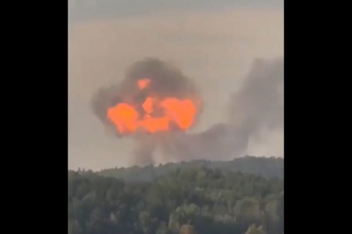 Pożar wagonów Orlenu na Litwie
