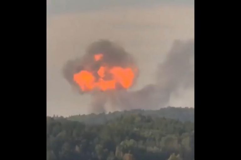 Pożar wagonów Orlenu na Litwie