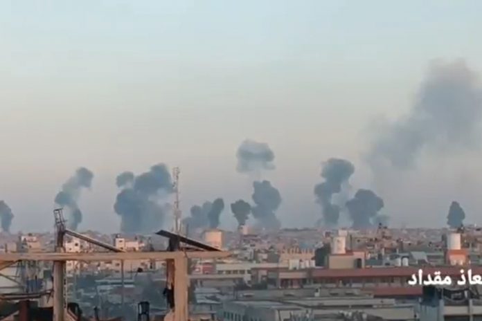 NCZAS.INFO | Izrael bombarduje południe Strefy Gazy. Zdjęcie ilustracyjne. Źródło: print screen X