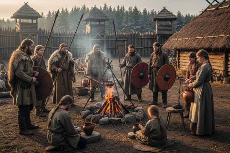 Słowianie. Obrazek ilustracyjny wygenerowany przez AI.