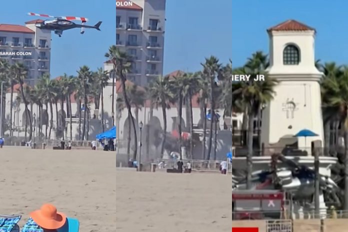 smiglowiec wypadek katastrofa huntington beach kalifornia