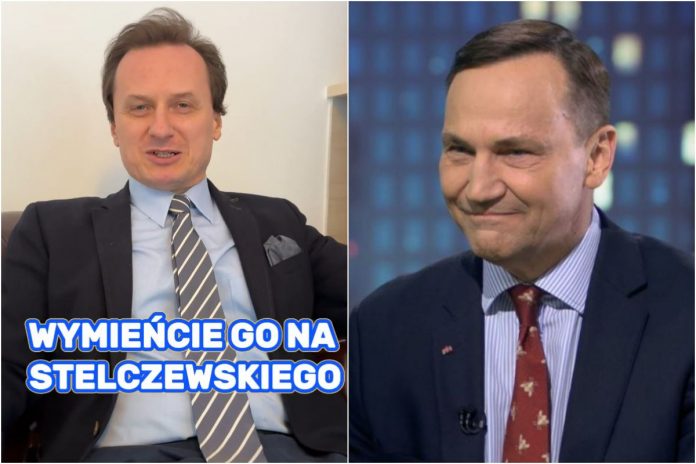 Tomasz Sommer udziela rady Radosławowi Sikorskiemu. W tle zatrzymanie m.in. posła Sterczewskiego przez Izrael.