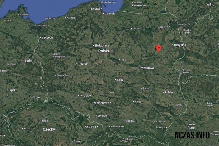 Orientacyjna lokalizacja odnalezionego obiektu w miejscowości Zaręby Warchoły w powiecie ostrowskim (Mazowsze). Obrazek ilustracyjny. Źródło: google maps
