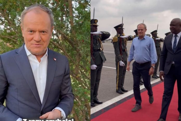 Donald Tusk na grzybobraniu oraz Donald Tusk z oficjalną wizytą w Angoli.
