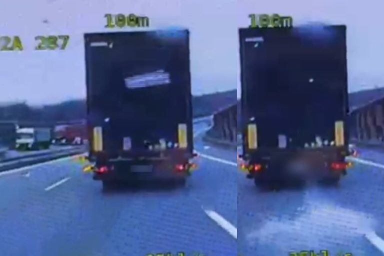 ciezarowka a4 lod bryla lodu policja