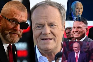 grzegorz braun donald tusk jaroslaw kaczynski slawomir mentzen wlodzimierz czarzasty sondaz