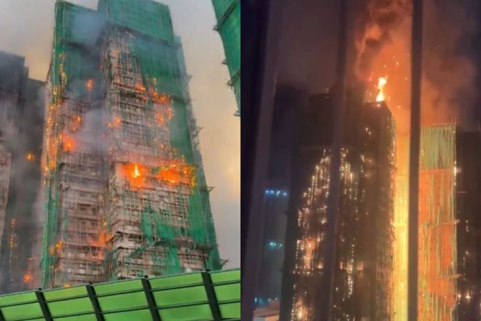 Pożar wieżowca w Hongkongu