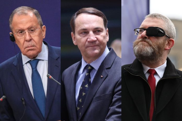 Sergiej Ławrow, Radosław Sikorski i Grzegorz Braun.