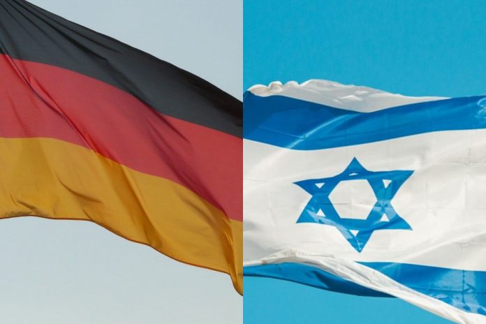 Flagi Niemiec oraz Izraela