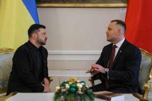 Wołodymyr Zełenski oraz Karol Nawrocki.