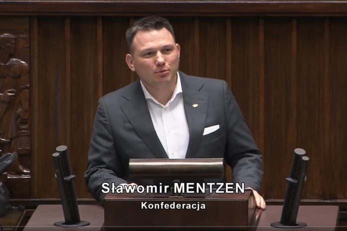 NCZAS.INFO | Sławomir Mentzen z Konfederacji. Foto: print screen X