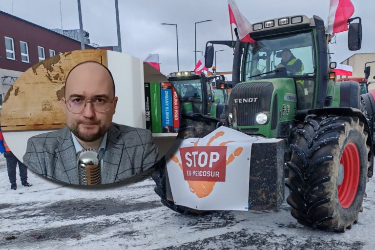 Protest przeciwko umowie UE z Mercosur oraz Radosław Piwowarczyk.