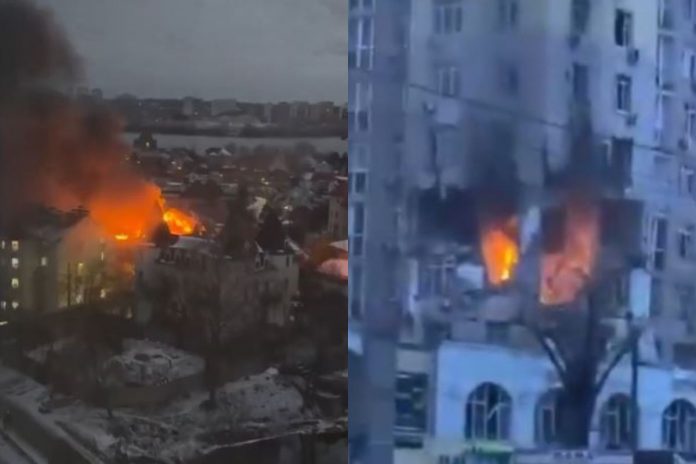 Rosyjski atak na Kijów.