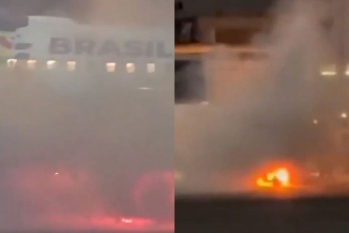 Samolot ewakuowany krótko przed startem z powodu pożaru na lotnisku.