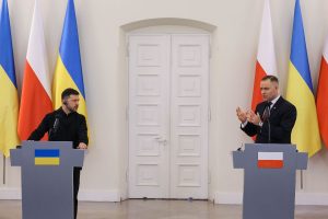 Wołodymyr Zełenski oraz Karol Nawrocki