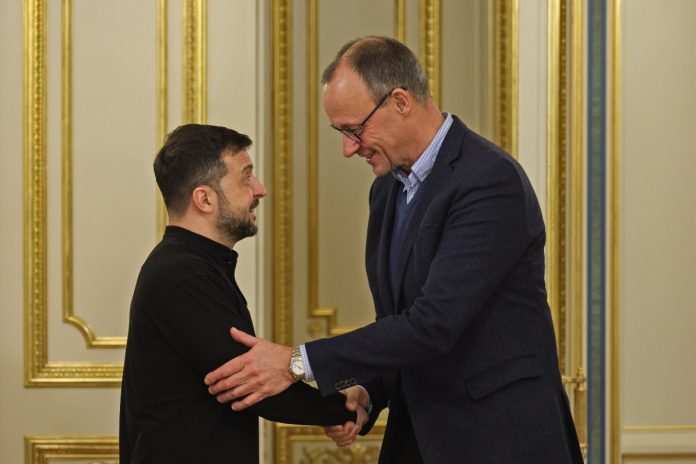 Wołodymyr Zełęnski i Friedrich Merz. / Foto: PAP