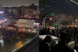 Starcia między policją a protestującymi w Iranie.