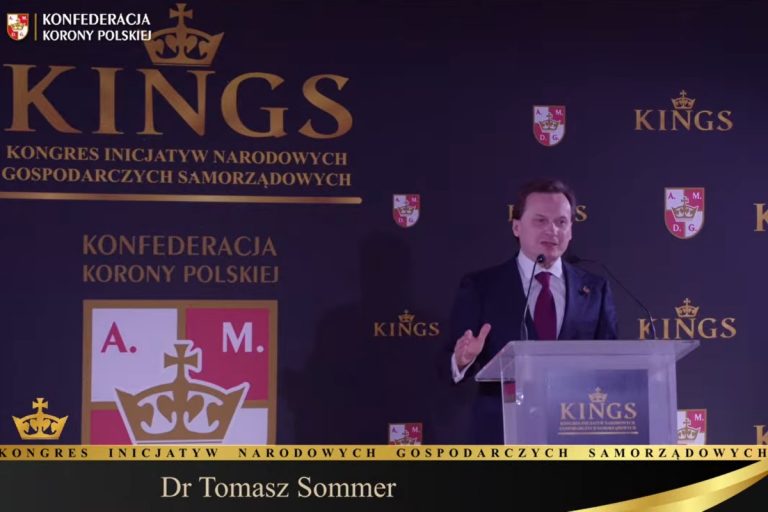 NCZAS.INFO | Dr Tomasz Sommer na Kongresie Inicjatyw Narodowych, Gospodarczych i Samorządowych KINGS. Foto: print screen yt/Grzegorz Braun