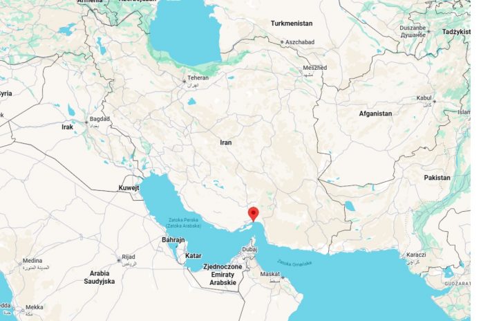 NCZAS.INFO | Port Bandar Abbas na mapie Bliskiego Wschodu. Obrazek ilustracyjny. Źródło: google maps