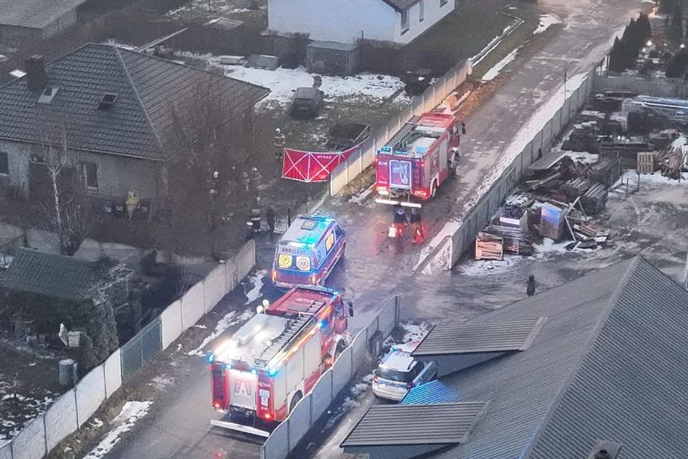 Służby na miejscu tragedii w Kępnie.