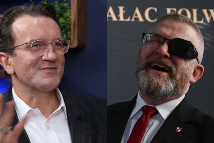 NCZAS.INFO | Tomasz Kot i Grzegorz Braun. Kolaż. Źródło: print screen X Bogdan Rymanowski/PAP