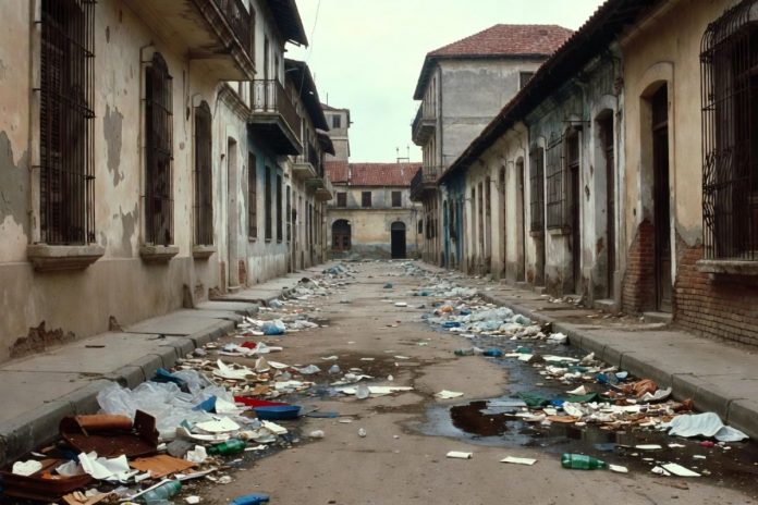 Ulice zawalone śmieciami