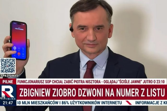 Zbigniew Ziobro dzwoni na numer z listu.
